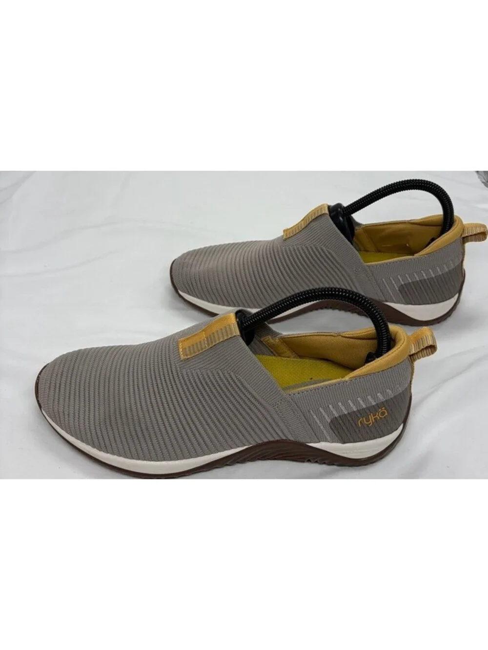Ryka Echo Knit Slip On Sneakers Comfort Gray Fabric Slip on Womens Size 9.5 M